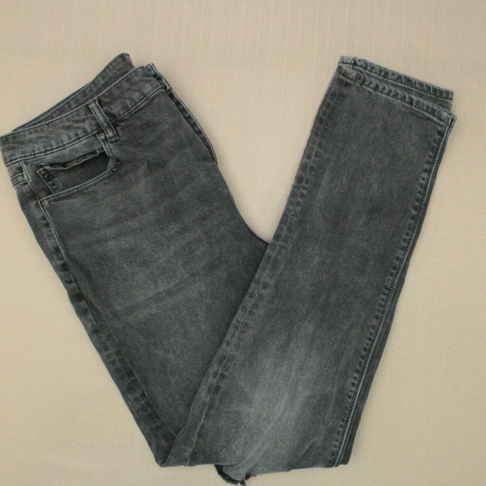 ASOS Slim Tapered Jeans Men's Size 36 X 32 Washed Black Distressed Denim